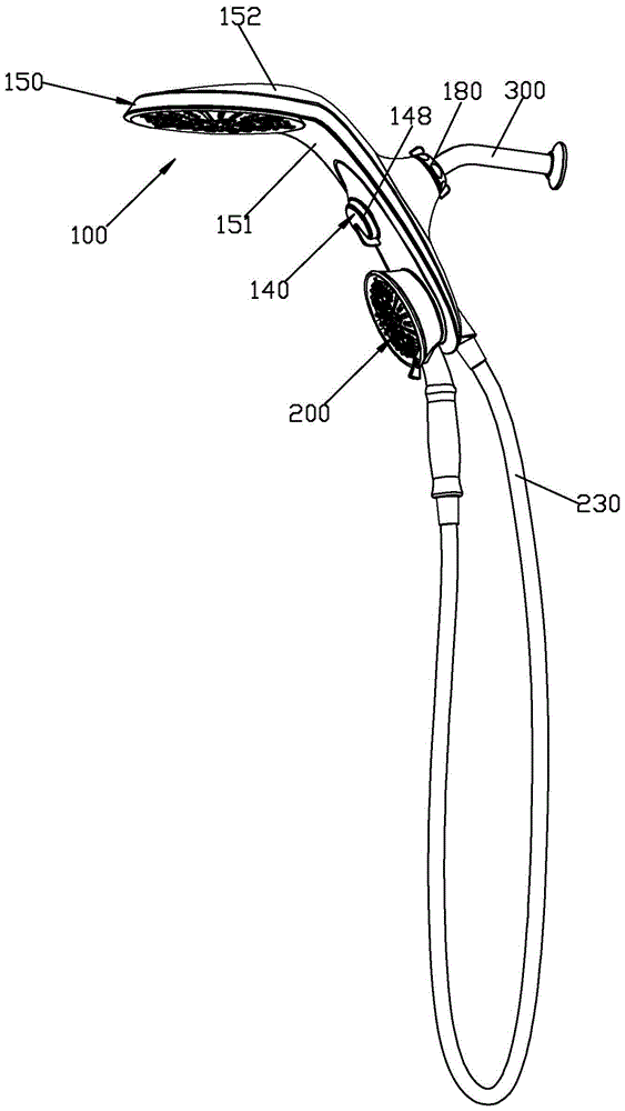 Combined shower system with overhead spray and hand shower