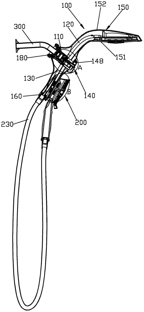 Combined shower system with overhead spray and hand shower