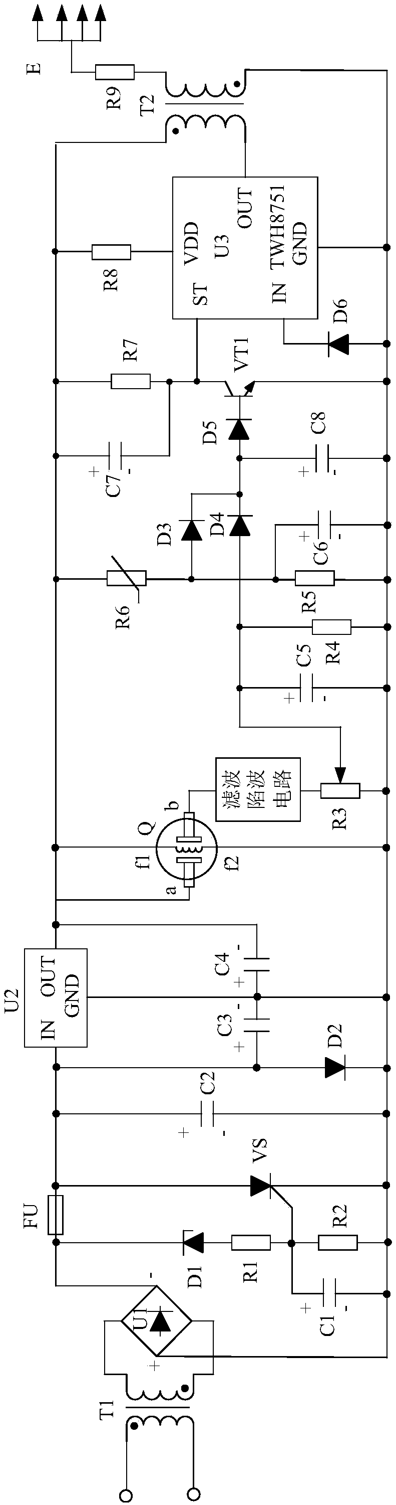 Alternating current noise-eliminating negative ion generator