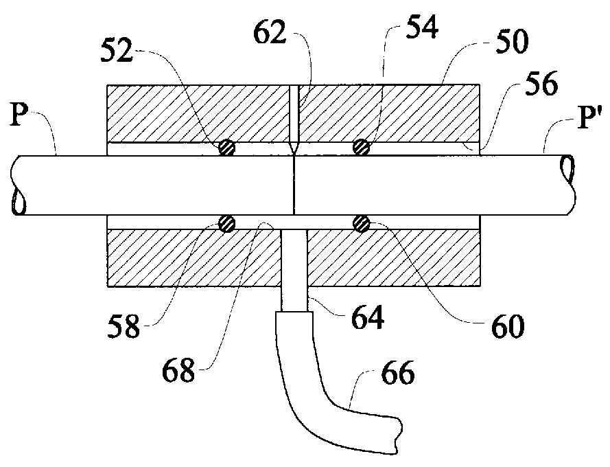 Attachment for sampling purge gas pressure at weld site