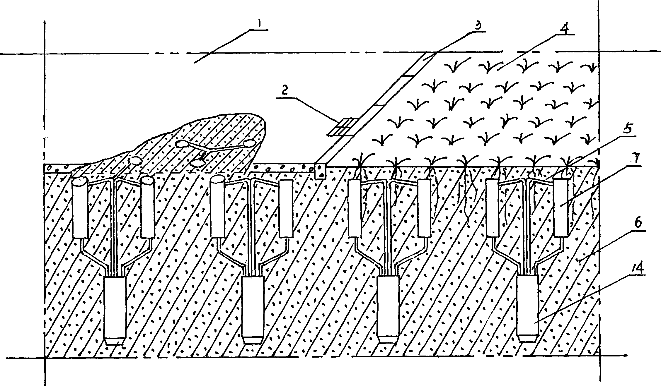 Road level including split gravity geothermal pipes