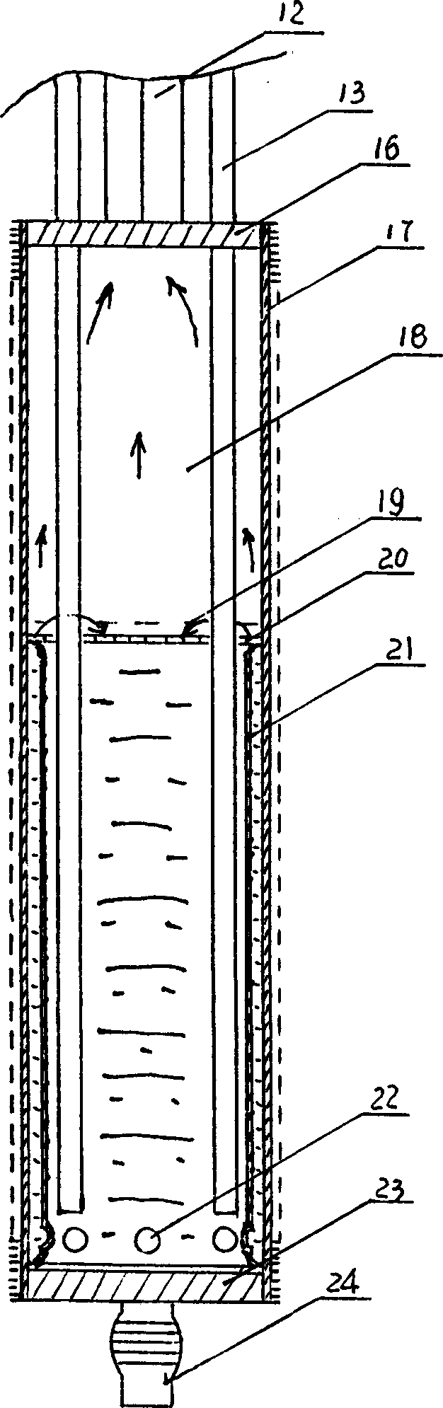 Road level including split gravity geothermal pipes