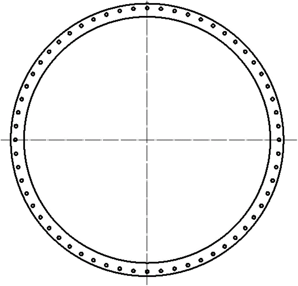 A cylindrical flow distribution device for the lower chamber of a nuclear reactor