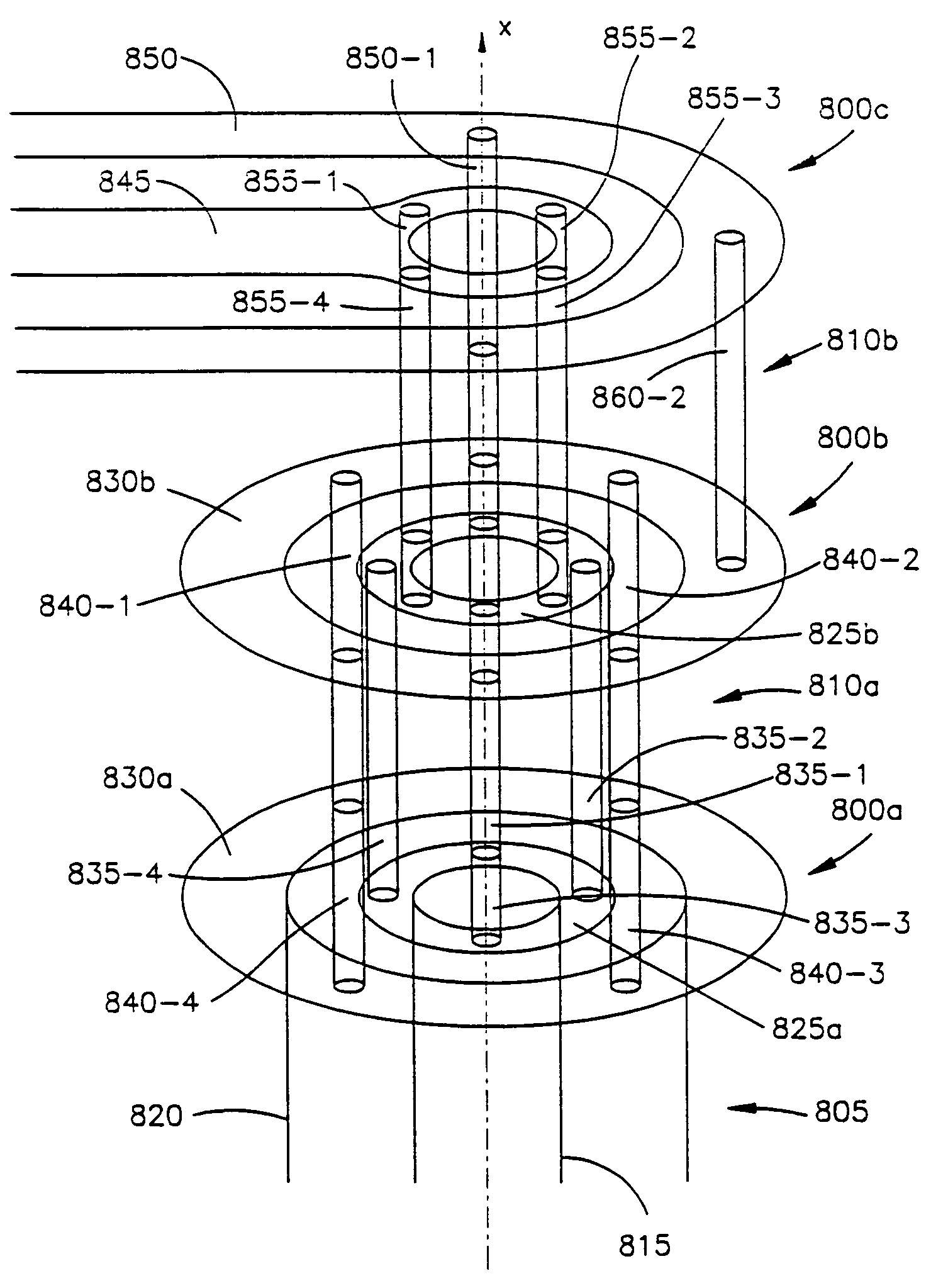 Coaxial via structure for optimizing signal transmission in multiple layer electronic device carriers