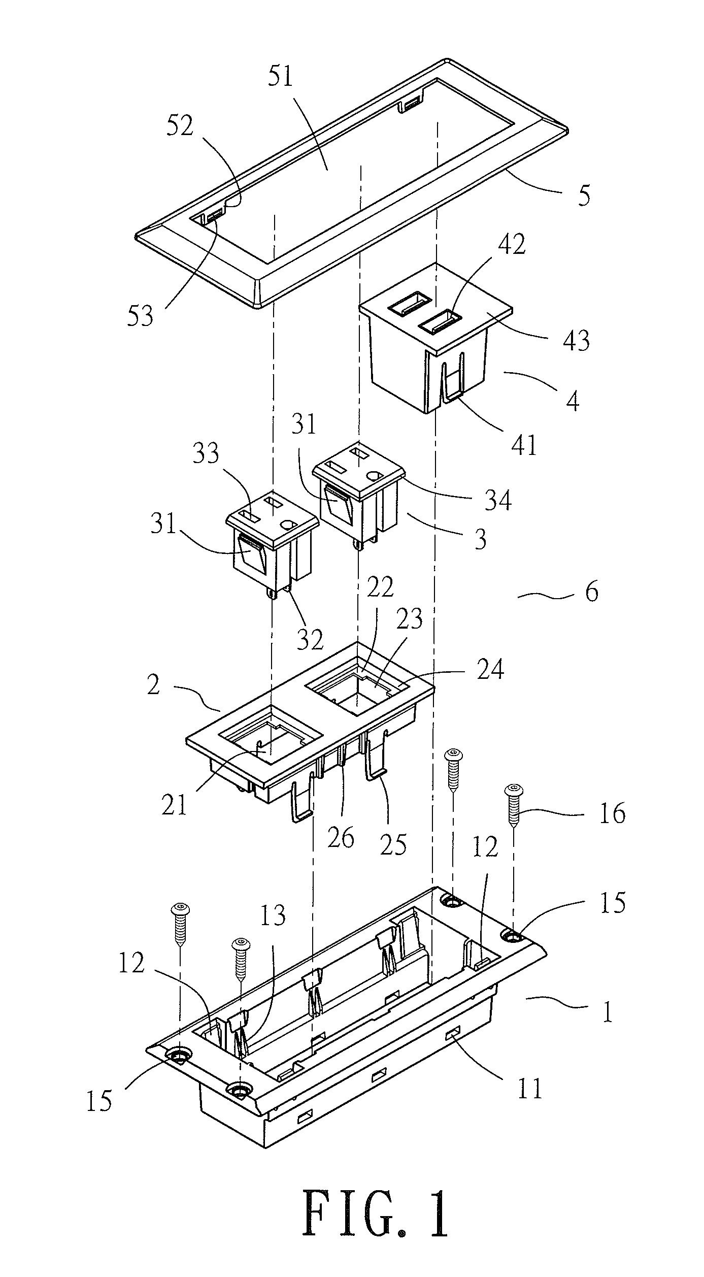 Power receptacle assembly