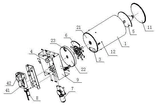 A powder metering and distributing device and method