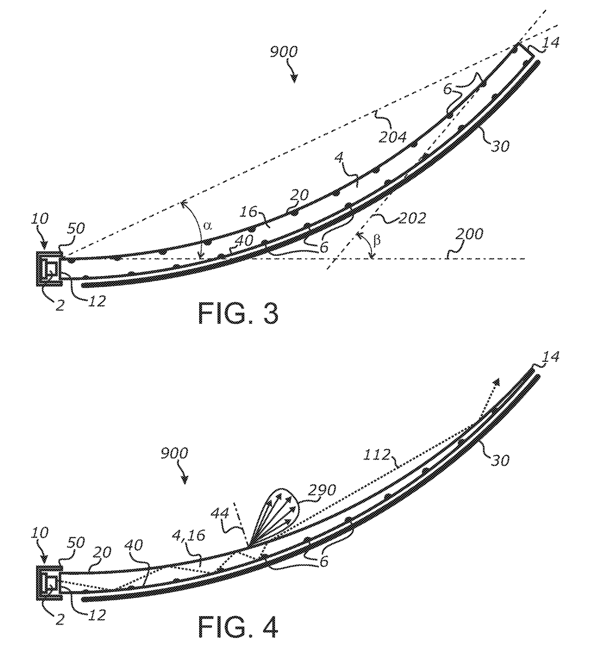 Shaped light guide illumination devices