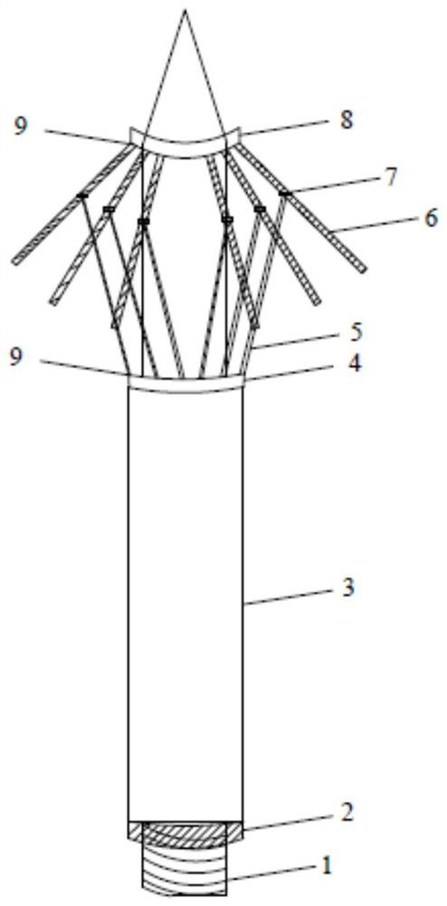 Umbrella contraction type anti-falling anchor rod structure and using method