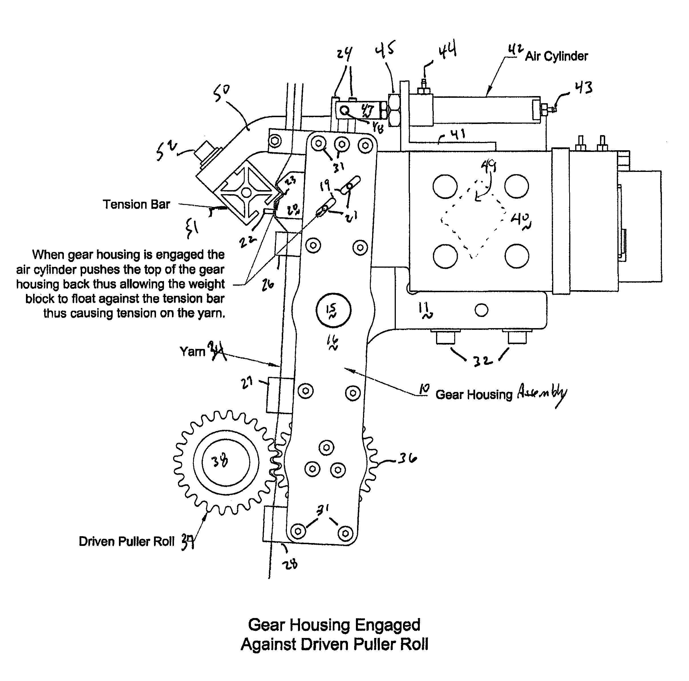 Yarn tensioning mechanism