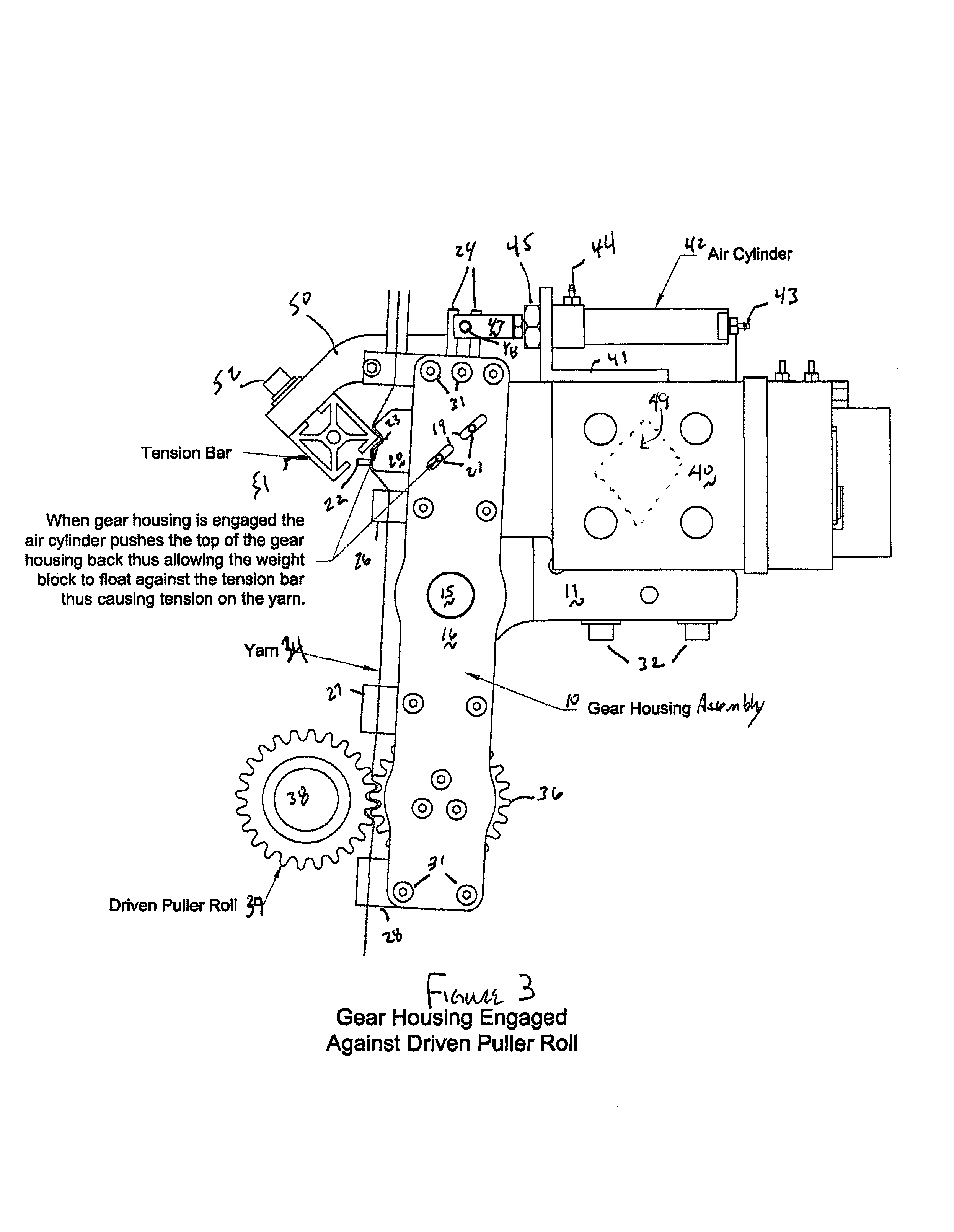 Yarn tensioning mechanism