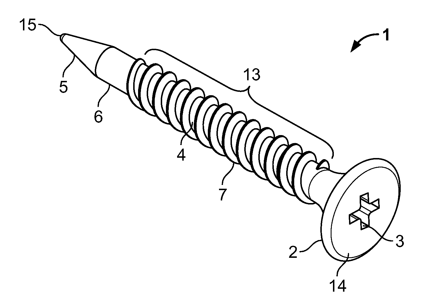 Threaded screw fastener