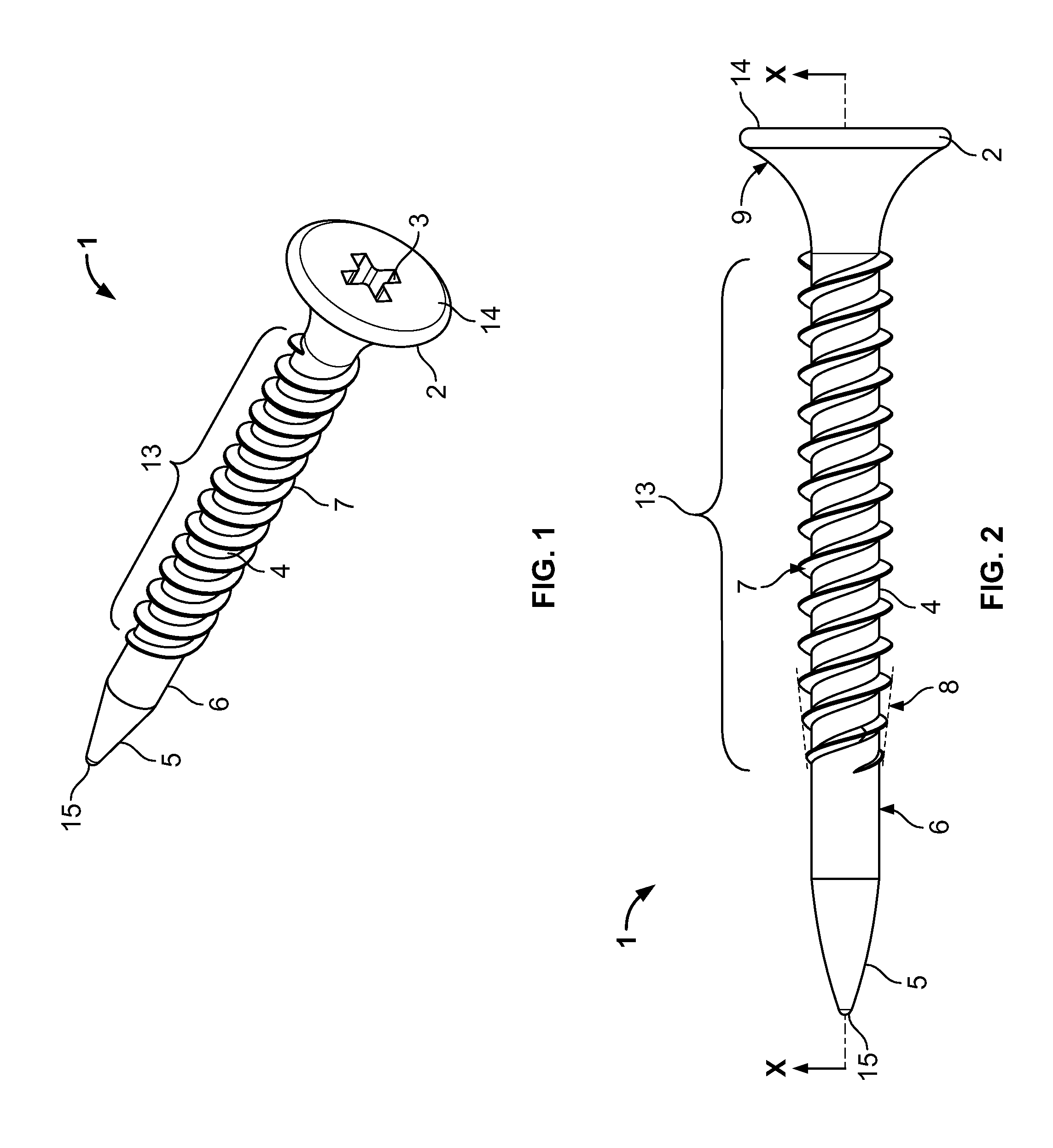 Threaded screw fastener