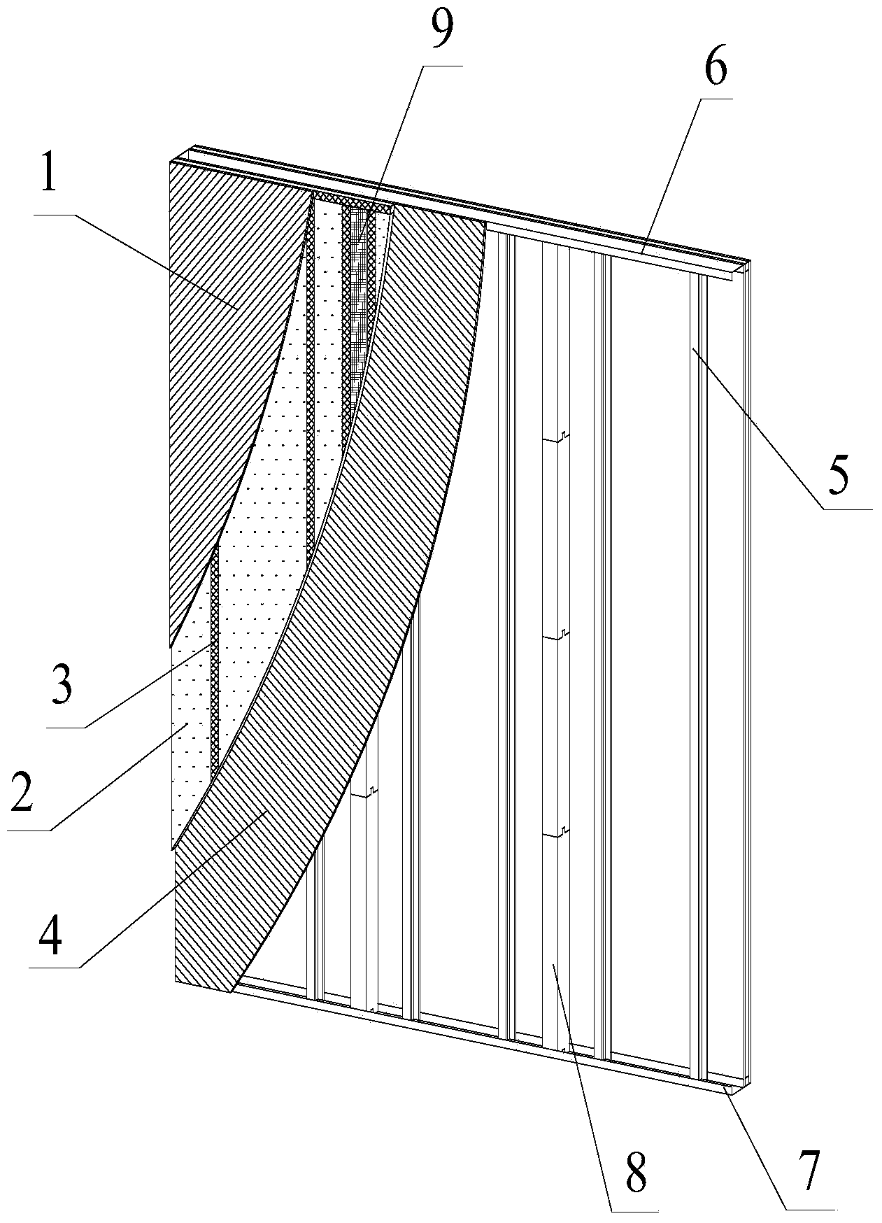 Prefabricated light steel fireproof load-bearing combined wall structure