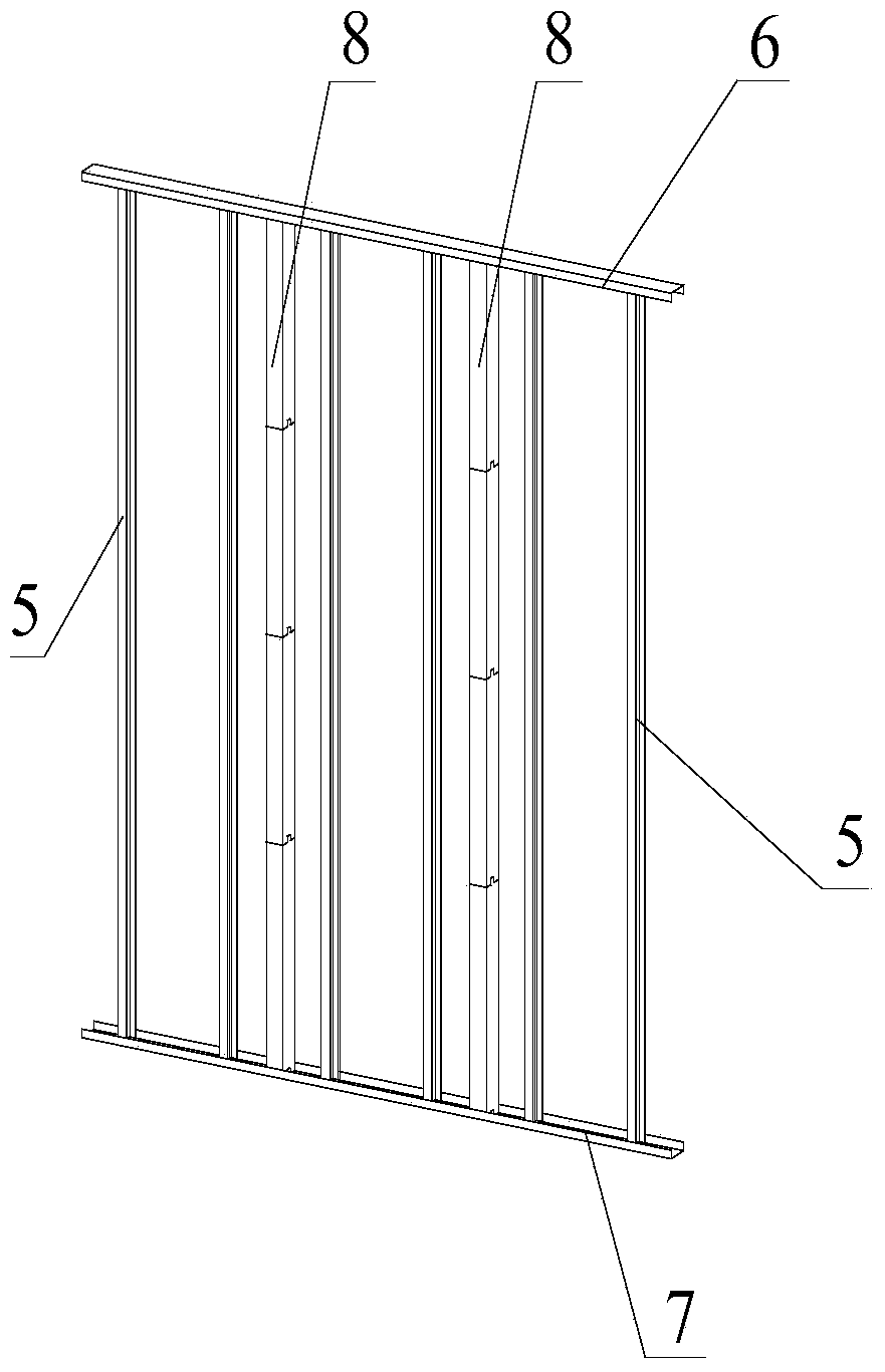 Prefabricated light steel fireproof load-bearing combined wall structure