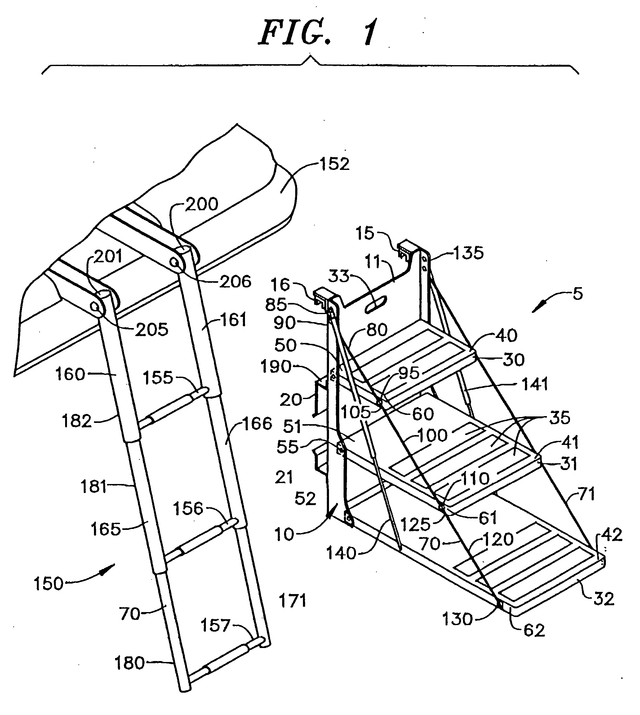 Detachable stairway system for water vehicles and method of use