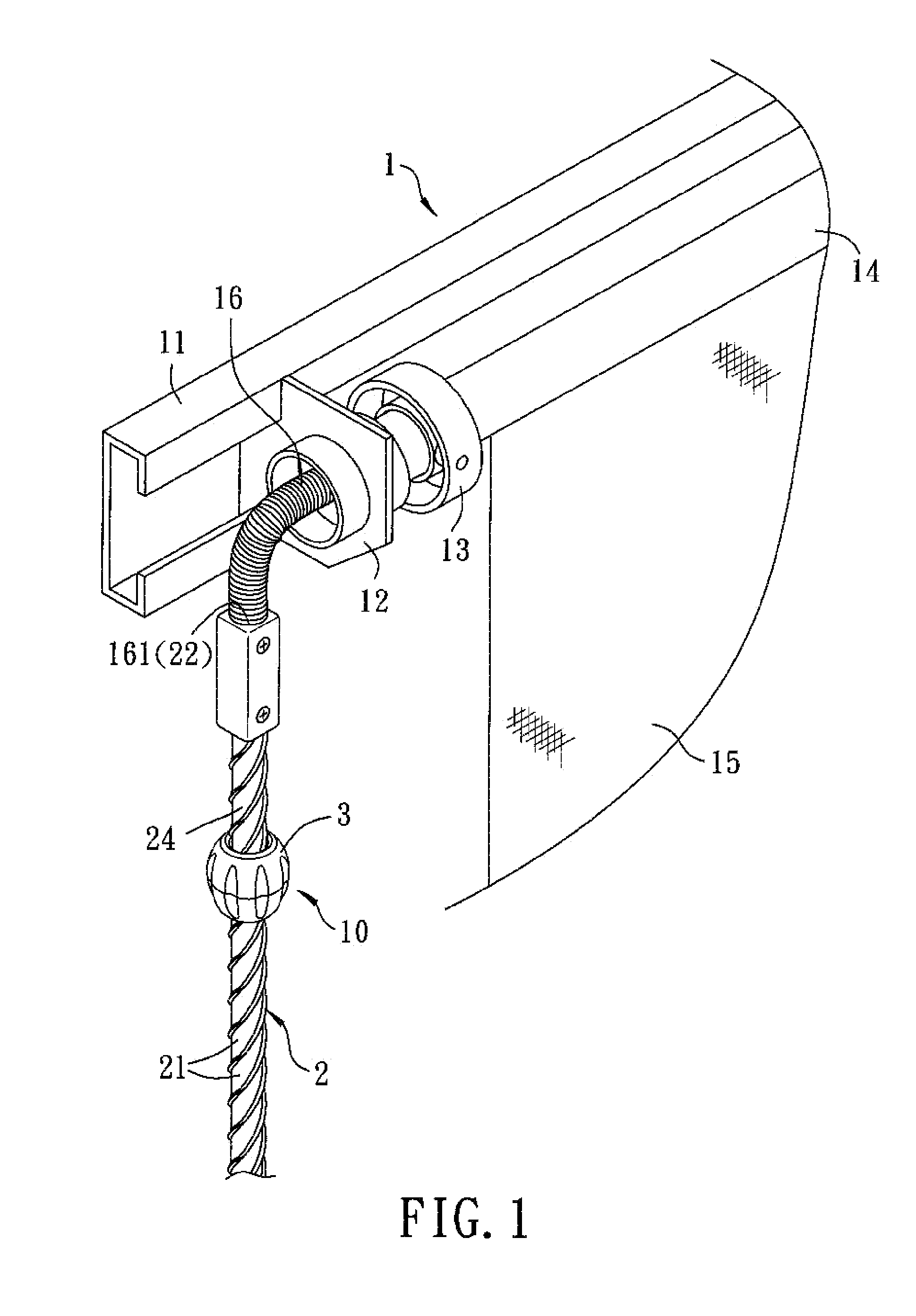 Operating device for rotating a winding roller of a window blind