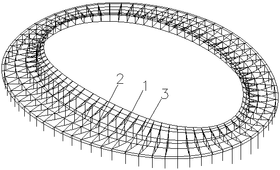 Design method of initial prestress state of spoke type cable bearing grid steel structure