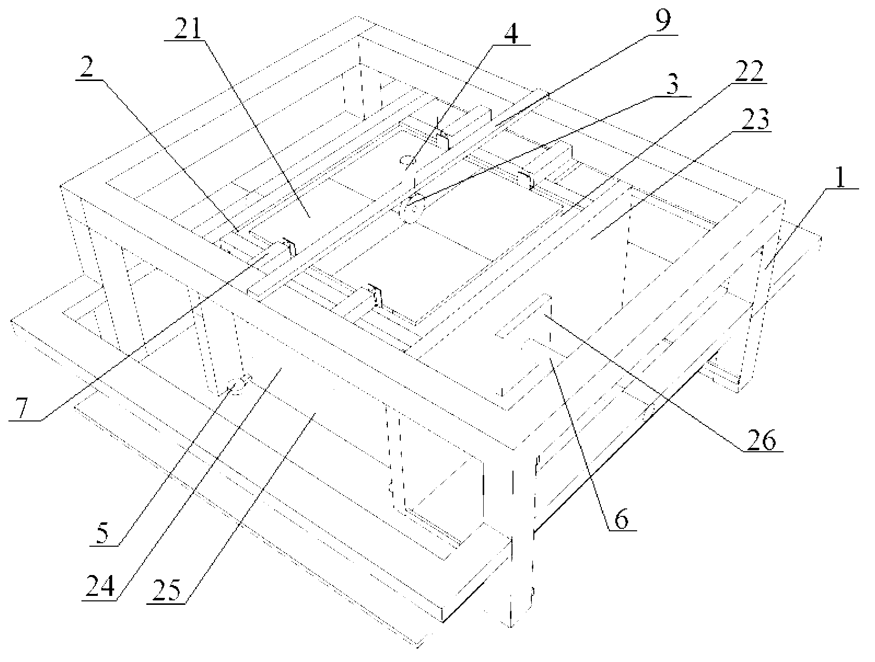 Testing device for simulating mechanical behaviors of gravel soil subgrade under reciprocating traffic moving load