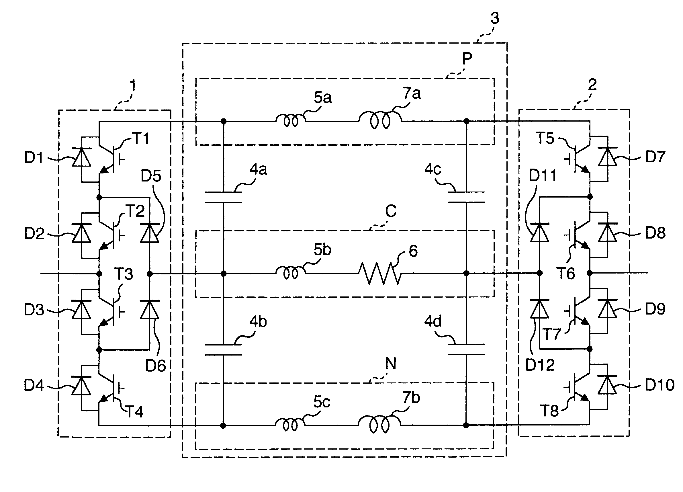 Three level inverter apparatus