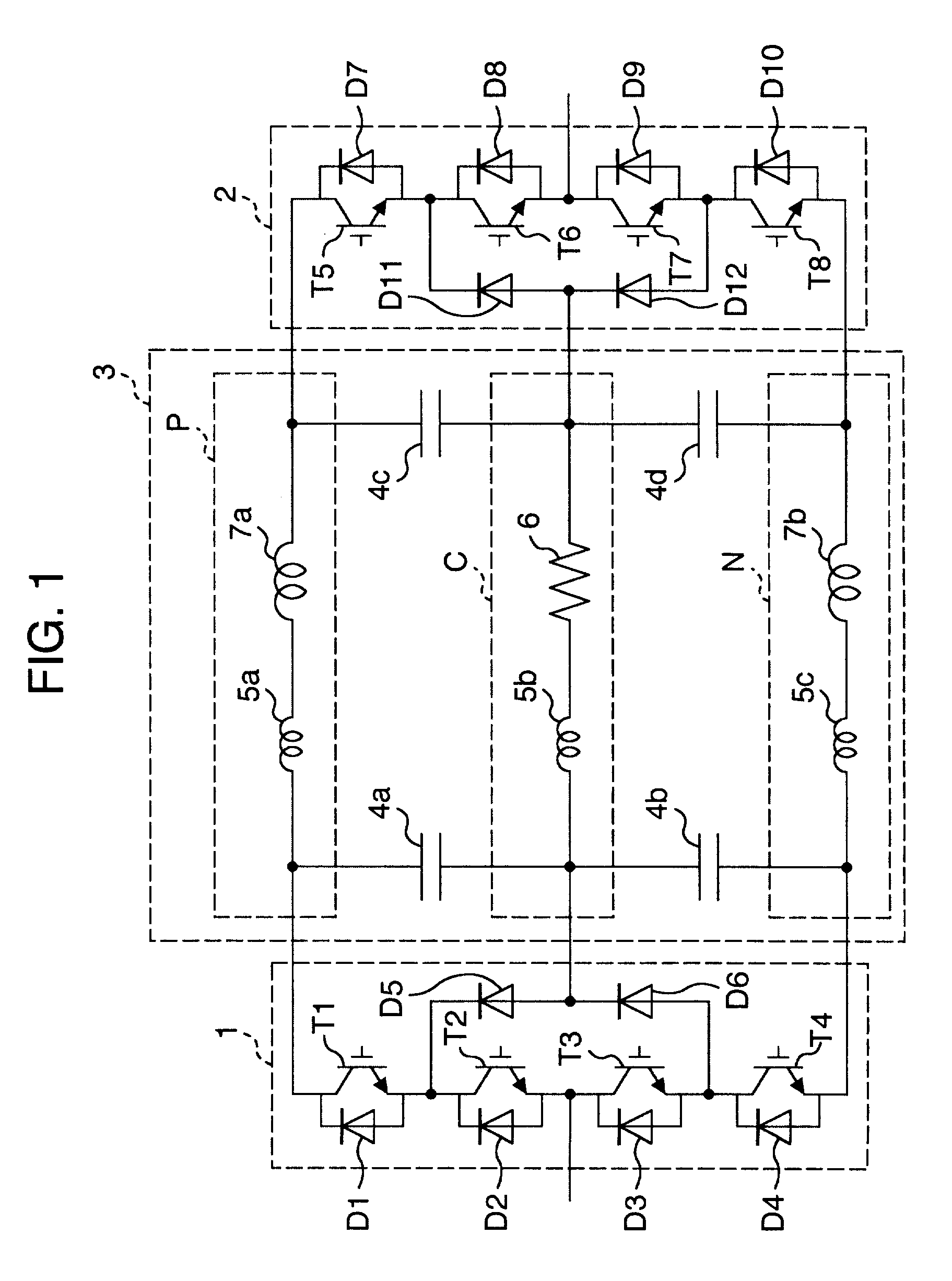 Three level inverter apparatus