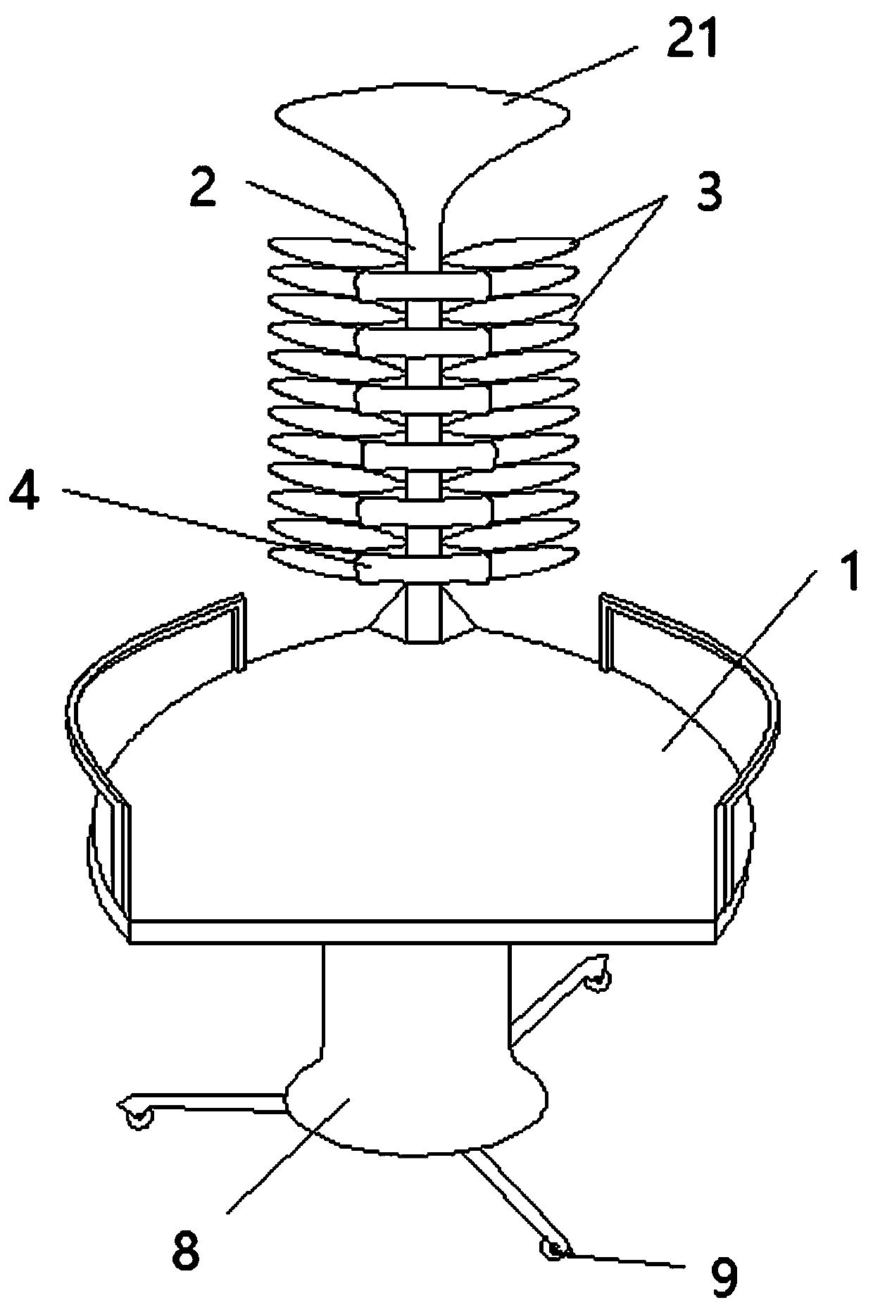 Comfortable chair with streamlined leaf-shaped supporting chair back