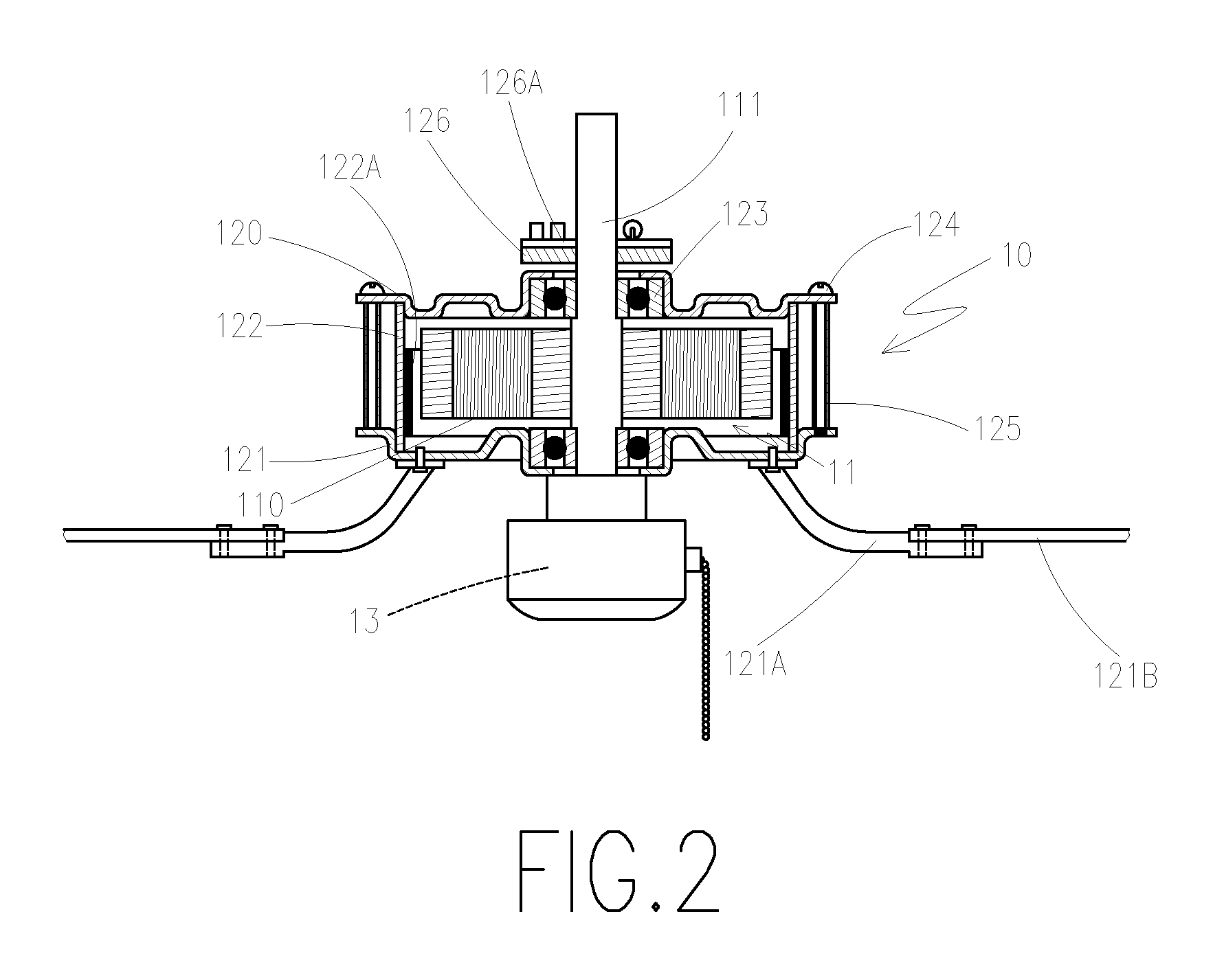 Integrated stator and rotor for a DC brushless ceiling fan motor