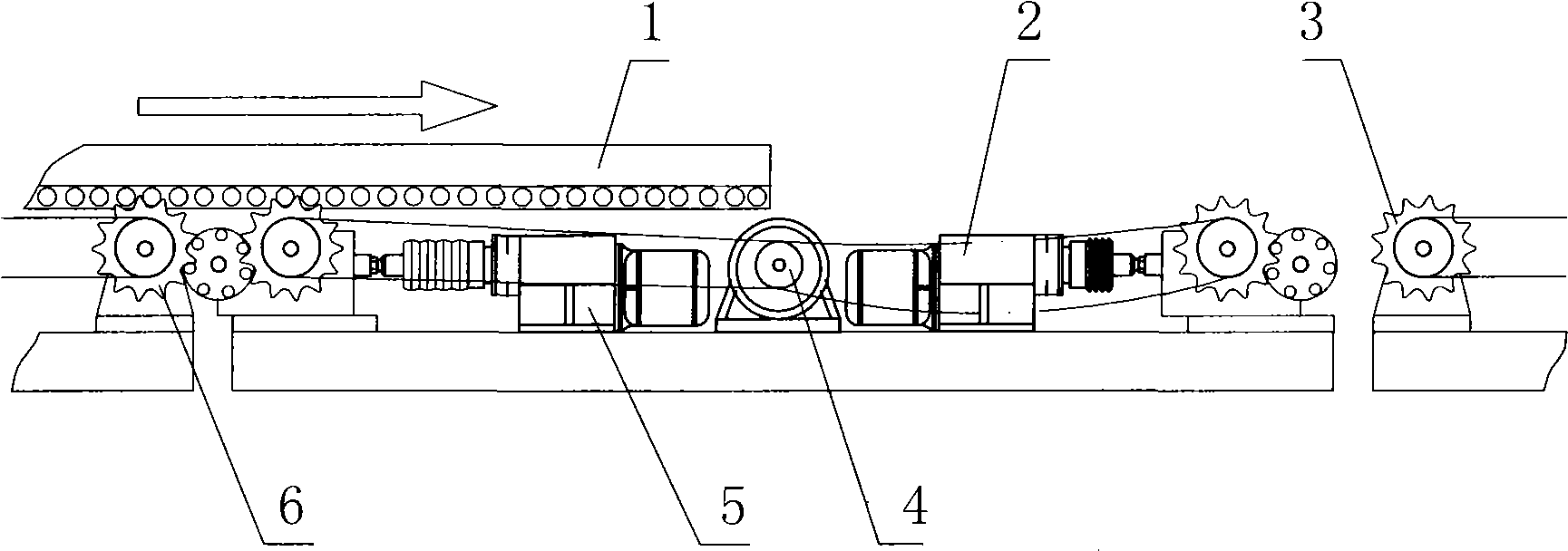 Thrust relay transmission system for parking equipment