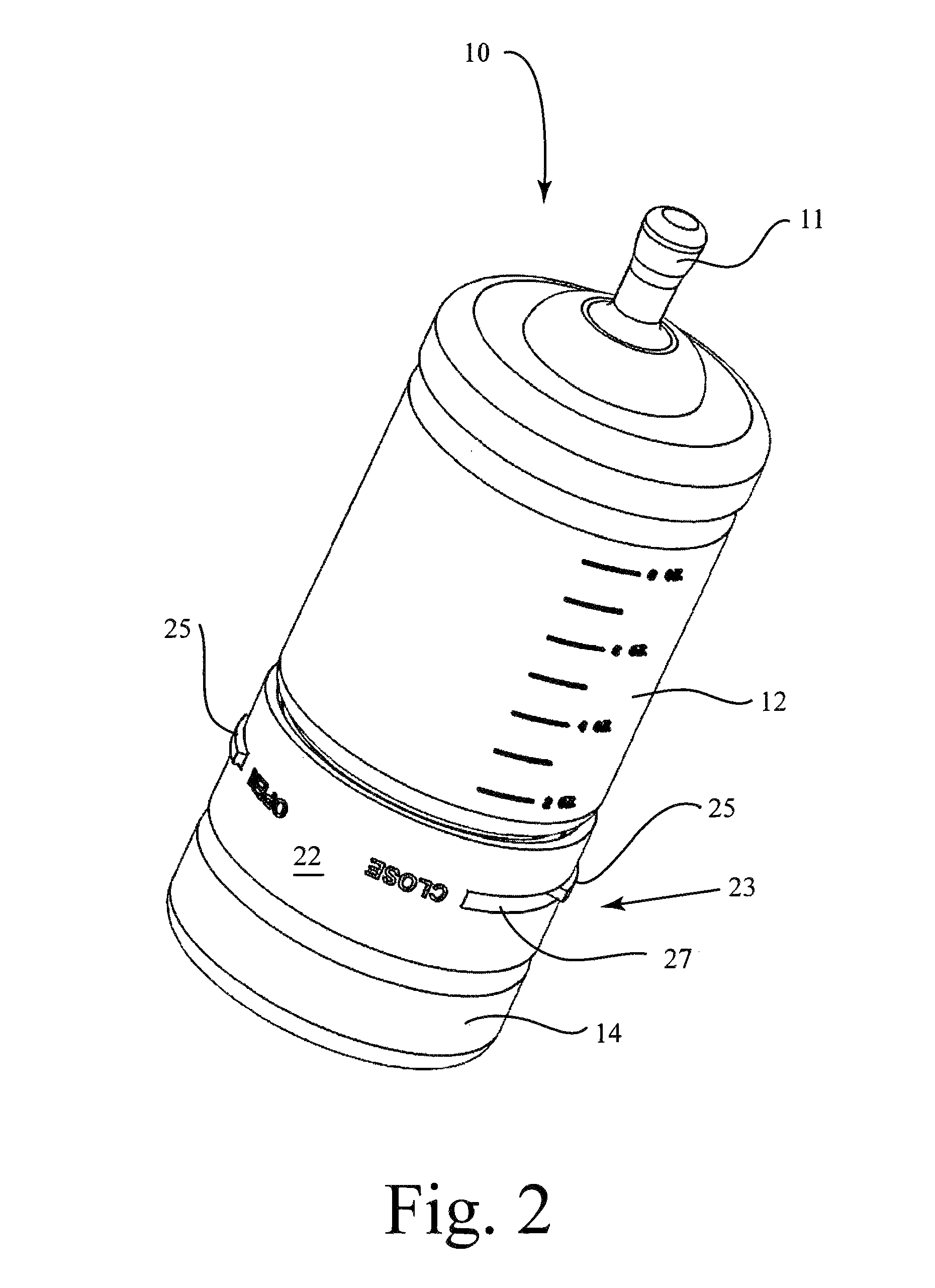 Compartmentalized baby bottle and associated method