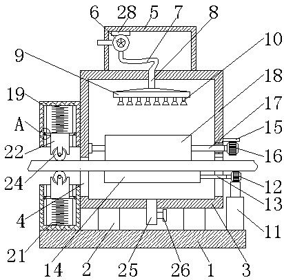 Reinforcing steel bar rust removal device