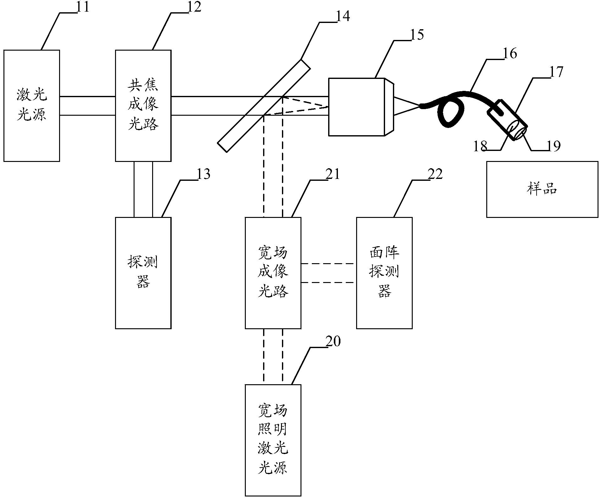 Laser scanning fluorescence confocal microscopic endoscopic imaging system