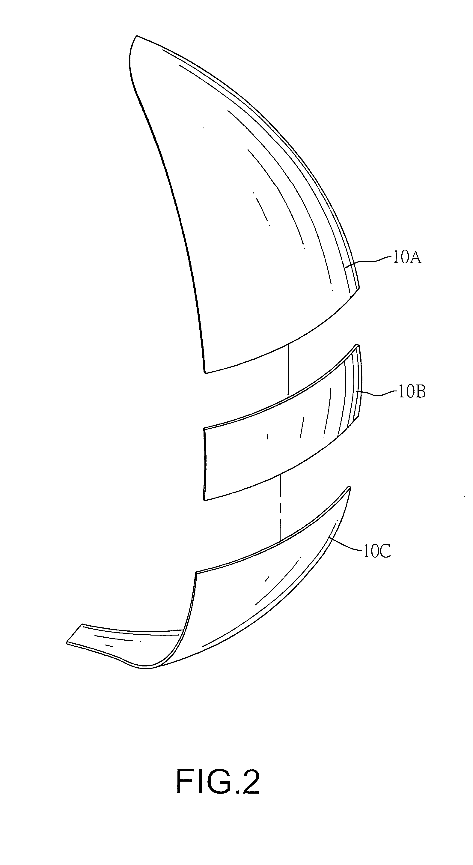 Cover panel structure of a ball surface