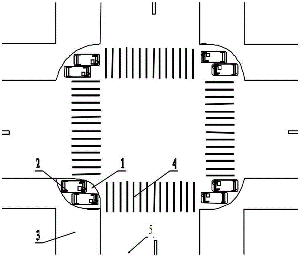 A vehicle-mounted system for pedestrian safety at highway intersections