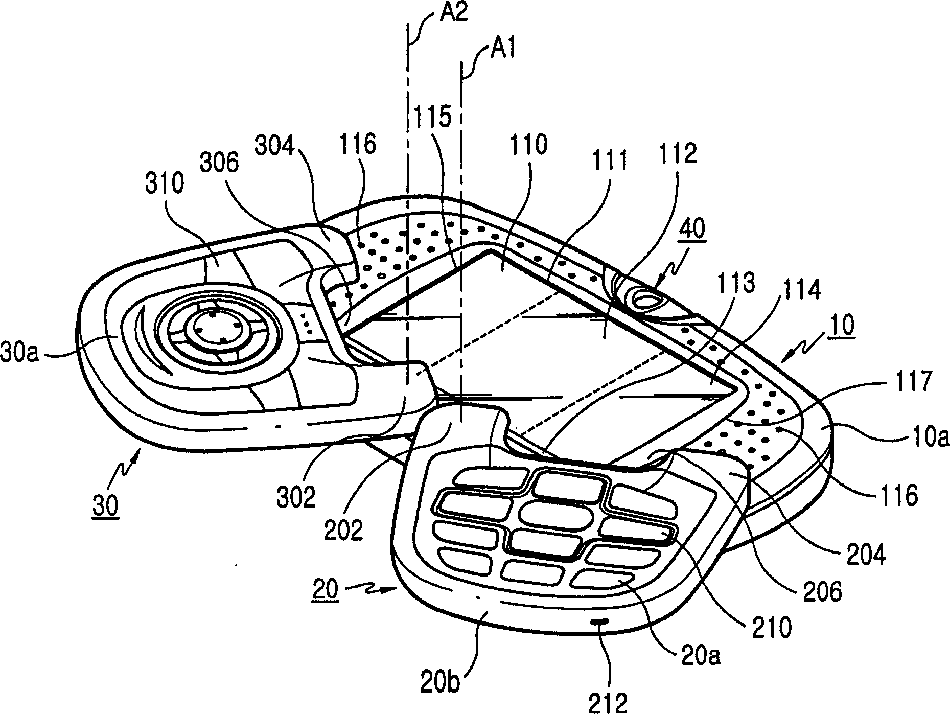 Portable swing-type communication device for games and hinge apparatus thereof