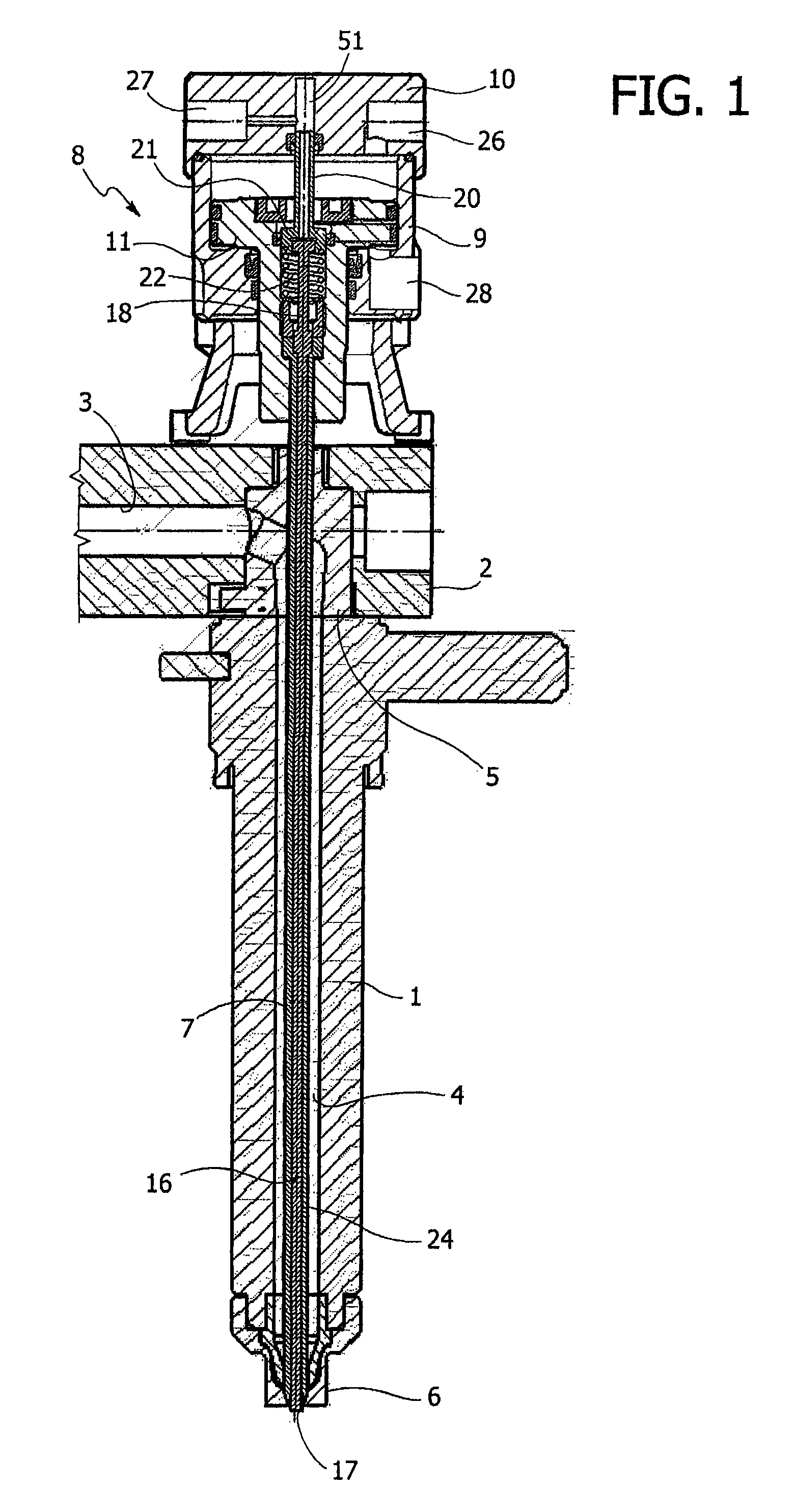 Injector for injection moulding of plastic materials