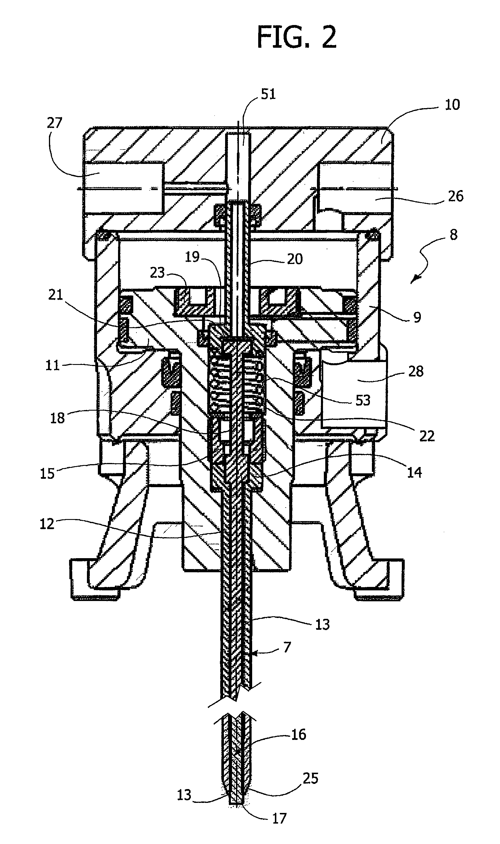 Injector for injection moulding of plastic materials