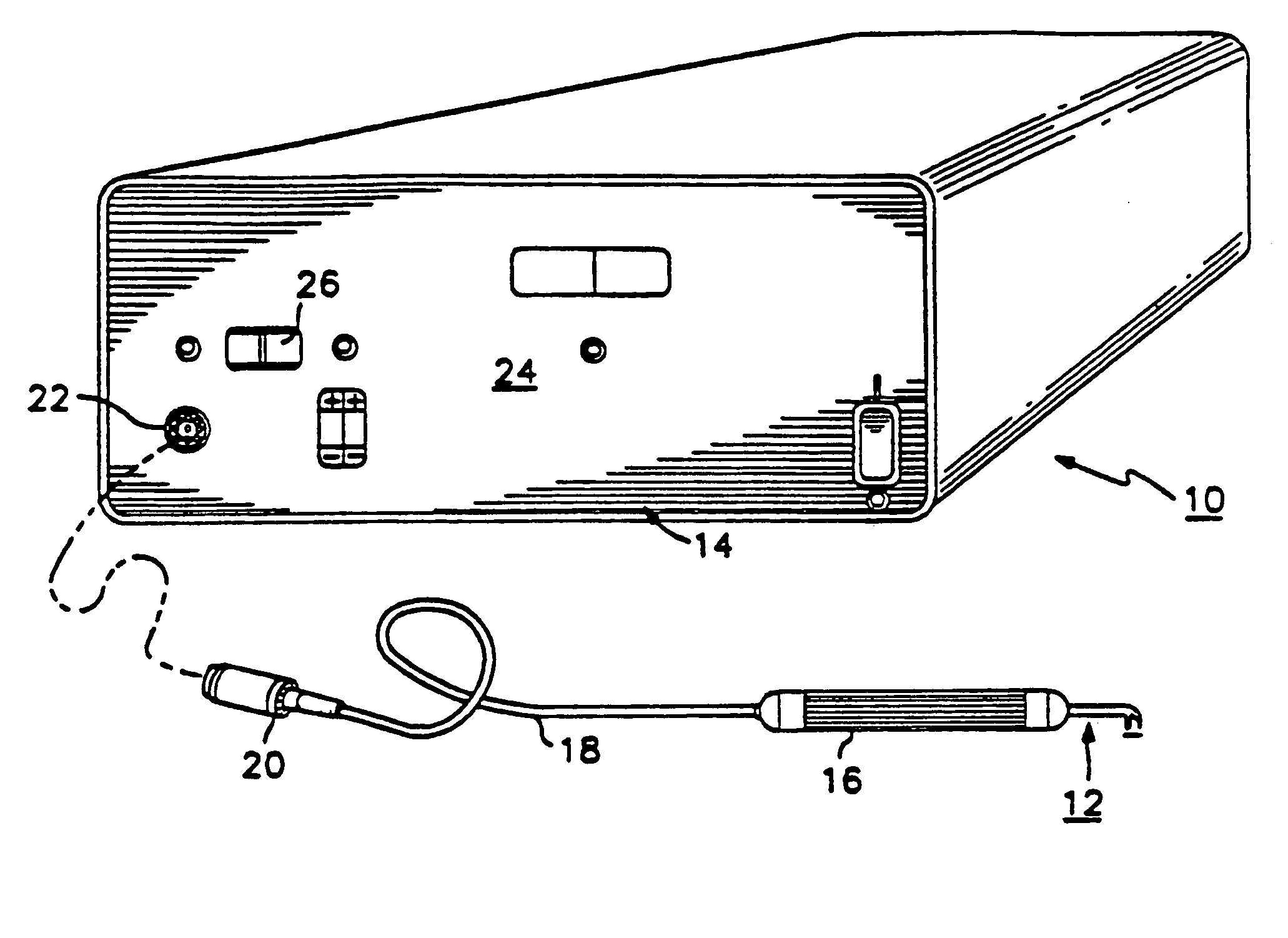 Thermokeratoplasty system with a power supply that can determine a wet or dry cornea