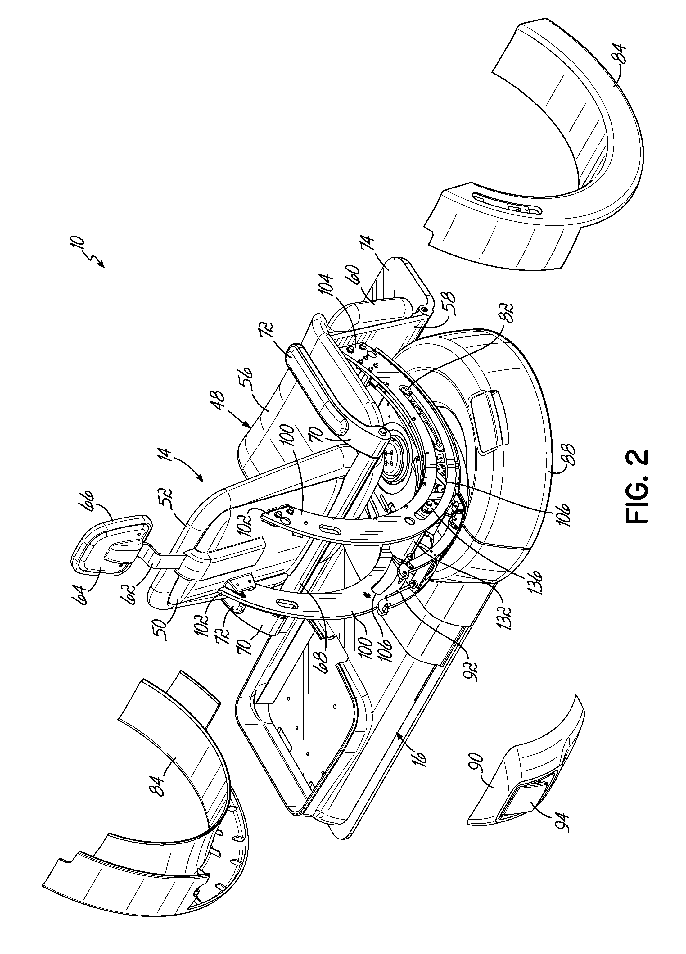 Ophthalmic examination chair having tilt drive assembly