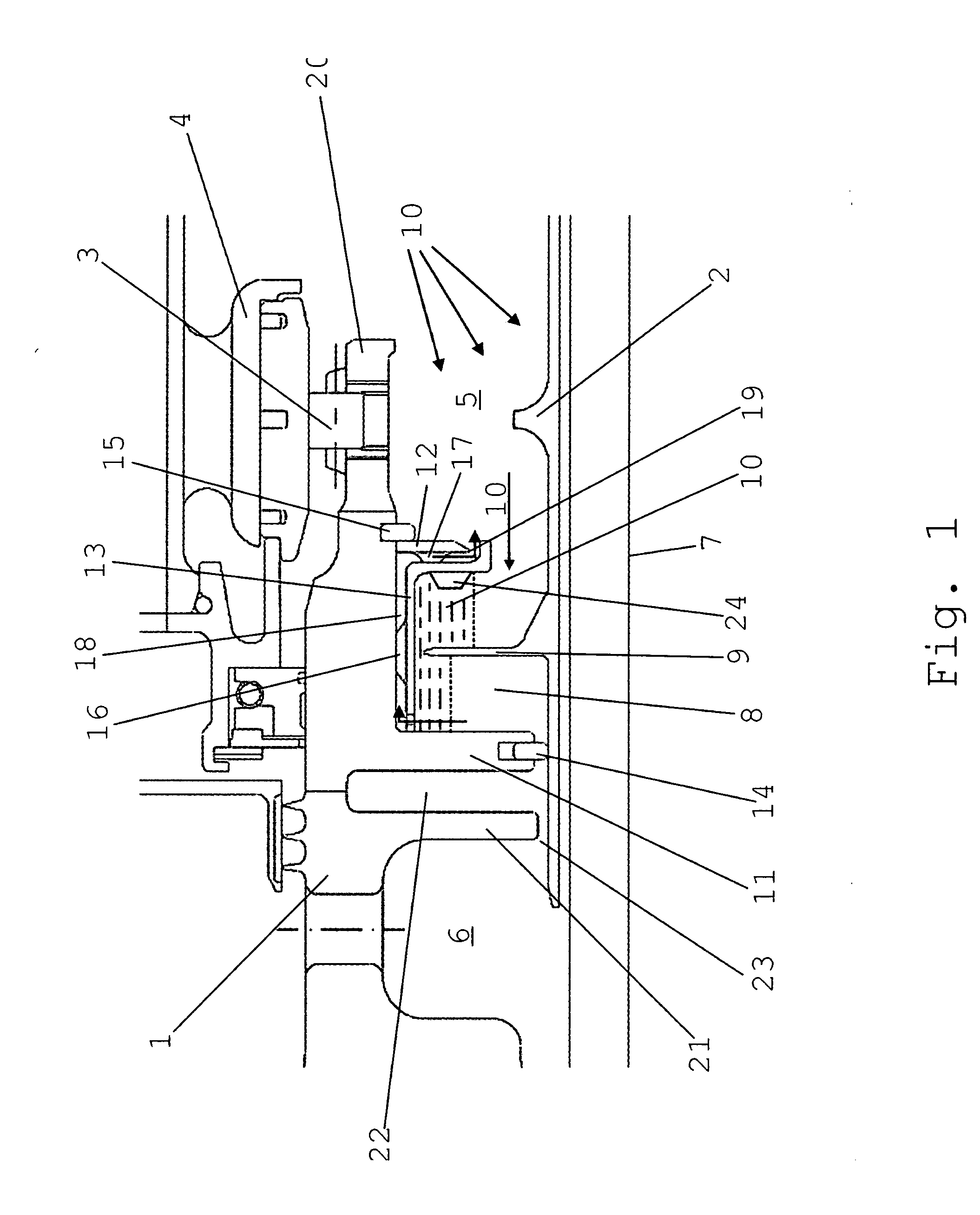 Hydraulic shaft sealing arrangement for high-temperature applications