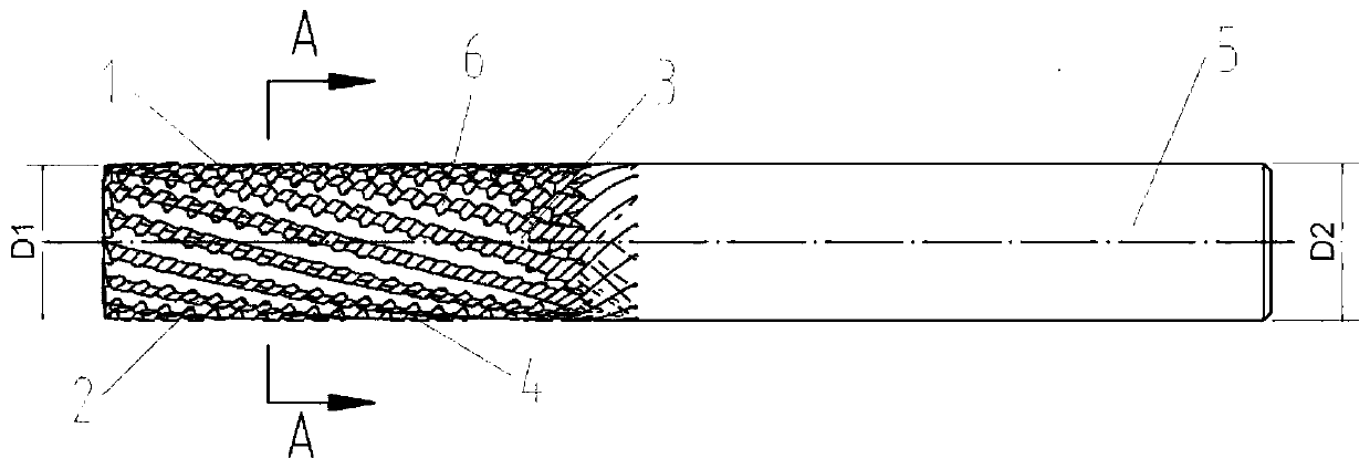 Scale-like dense-tooth diamond coating milling cutter for composite material