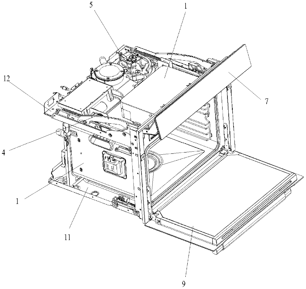 Steaming and baking oven integral machine