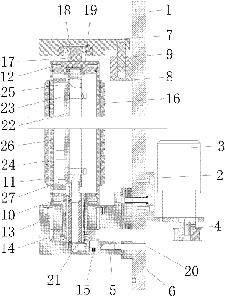 Built-in rotary cathode structure