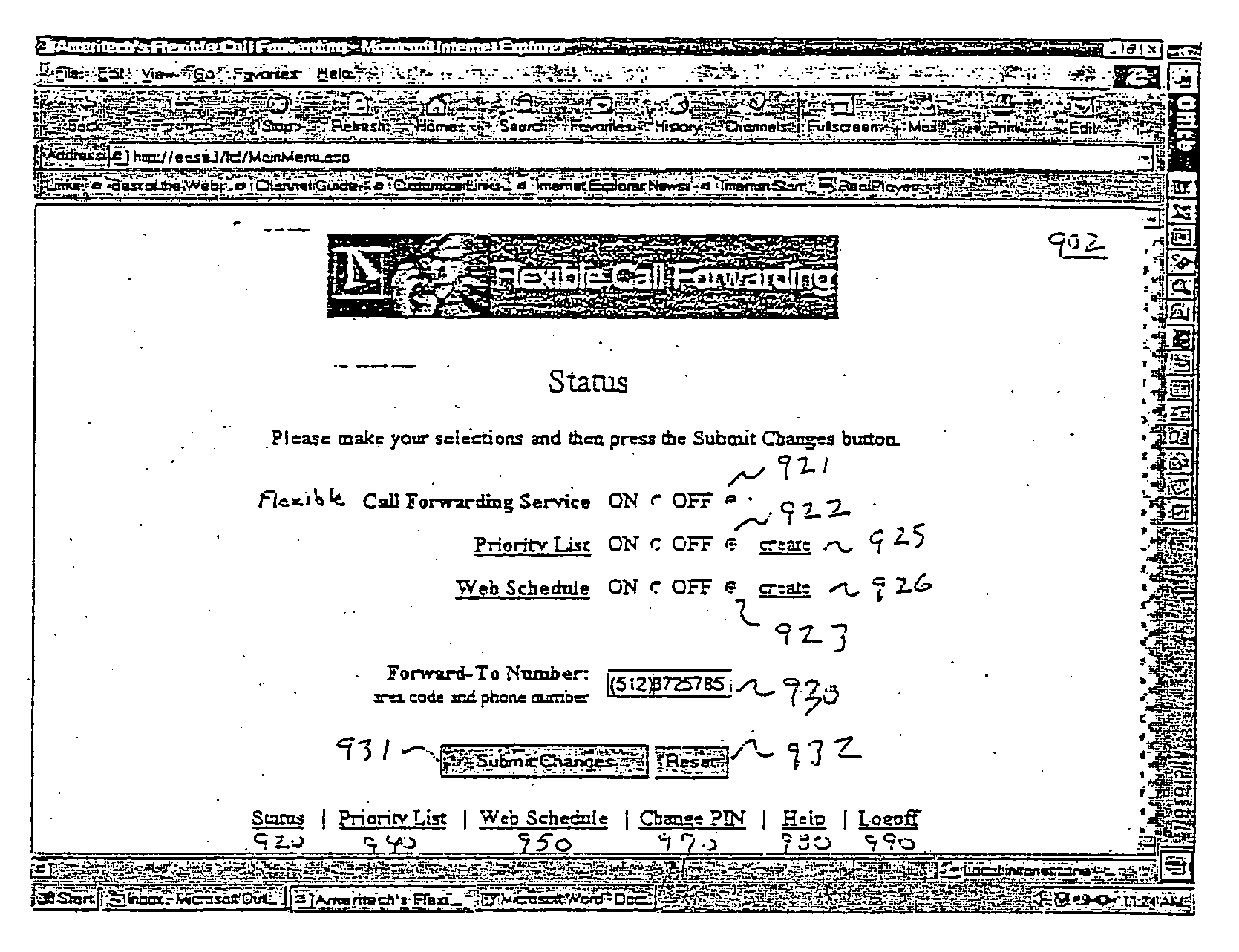 System and method for implementing and accessing call forwarding services