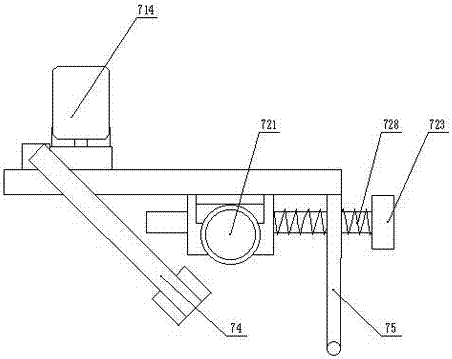 Knife feeding and relieving device of melon and fruit cutting machine