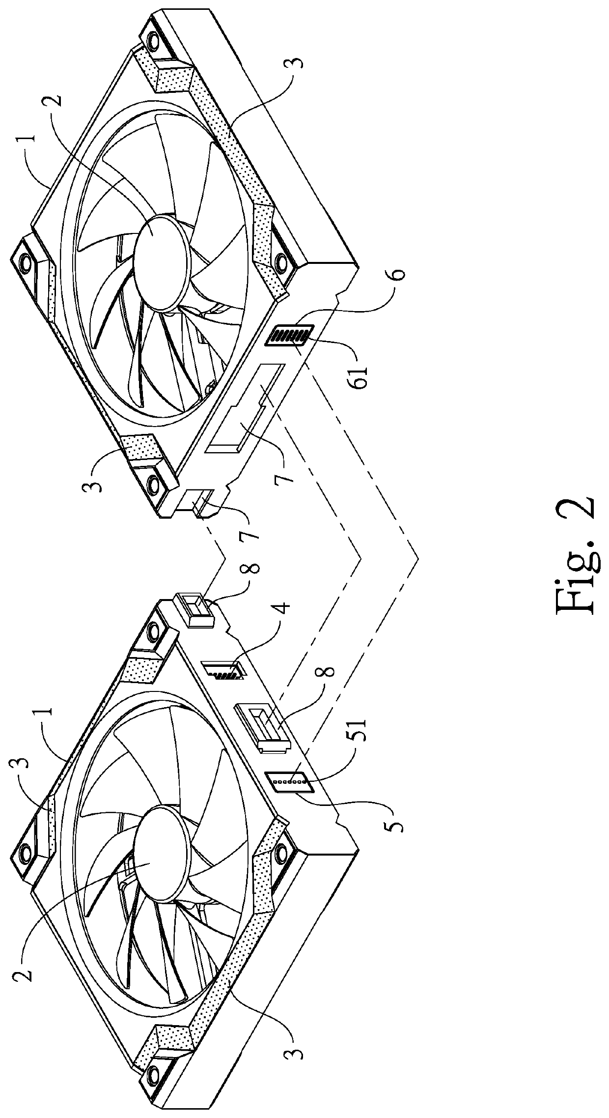 Illumination fan connectable with at least one illumination fan for a computer