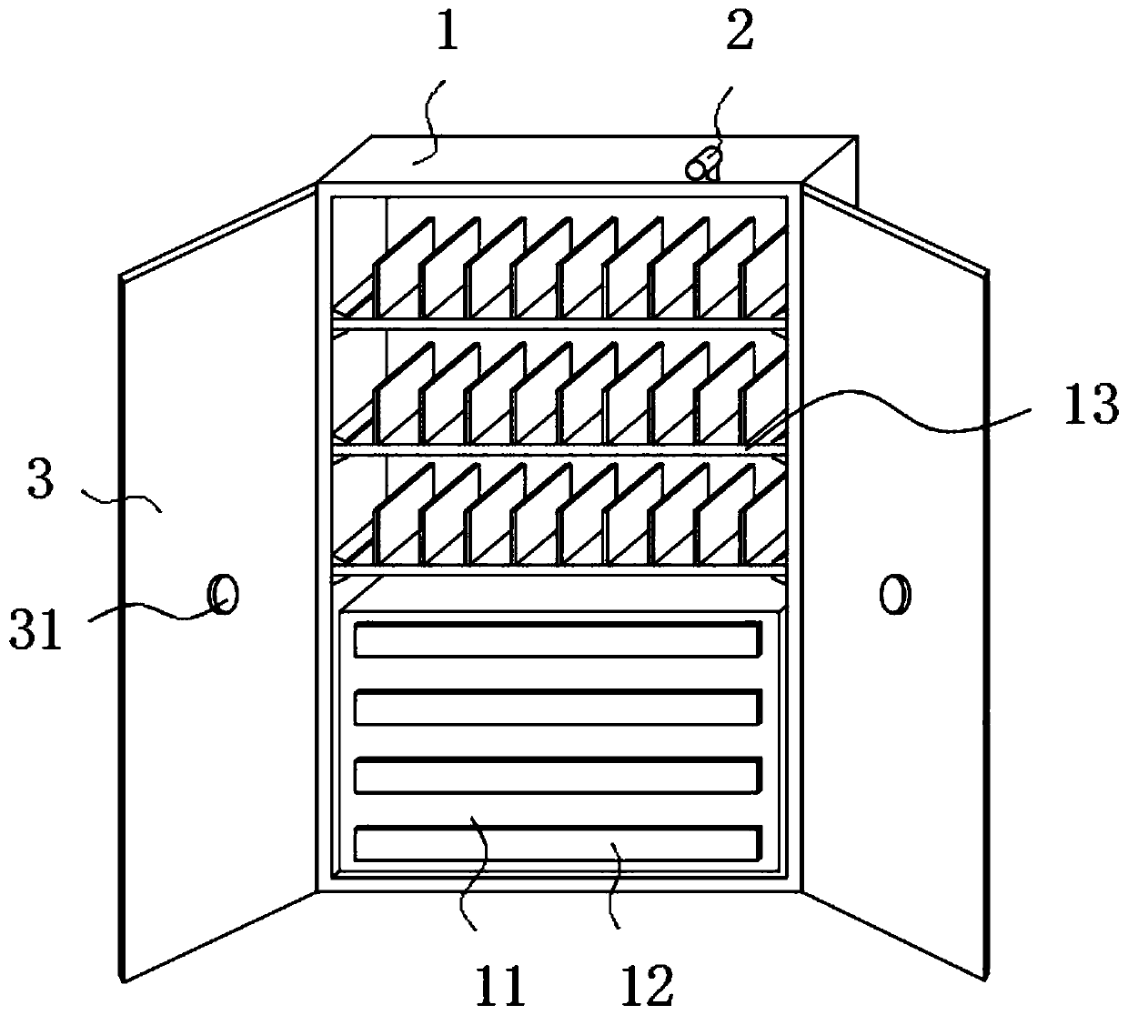 File cabinet monitoring device for file management