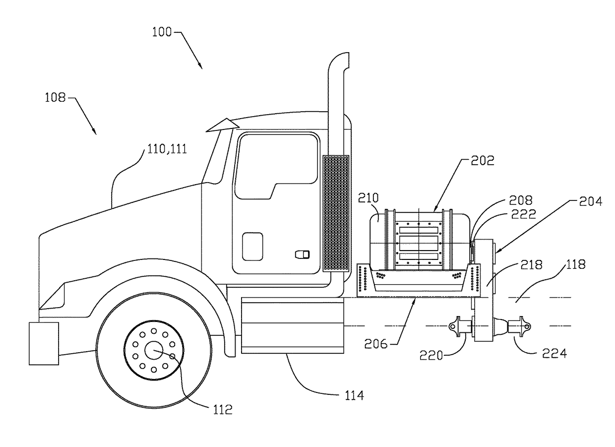 Blower drive system for a vacuum truck