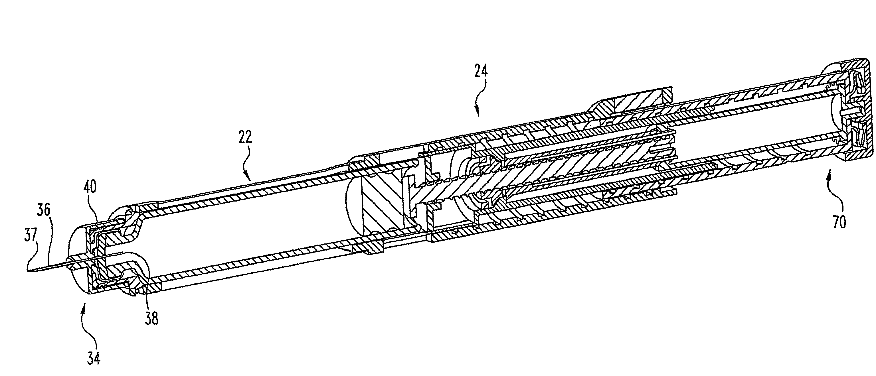 Medication dispensing apparatus with triple screw threads for mechanical advantage