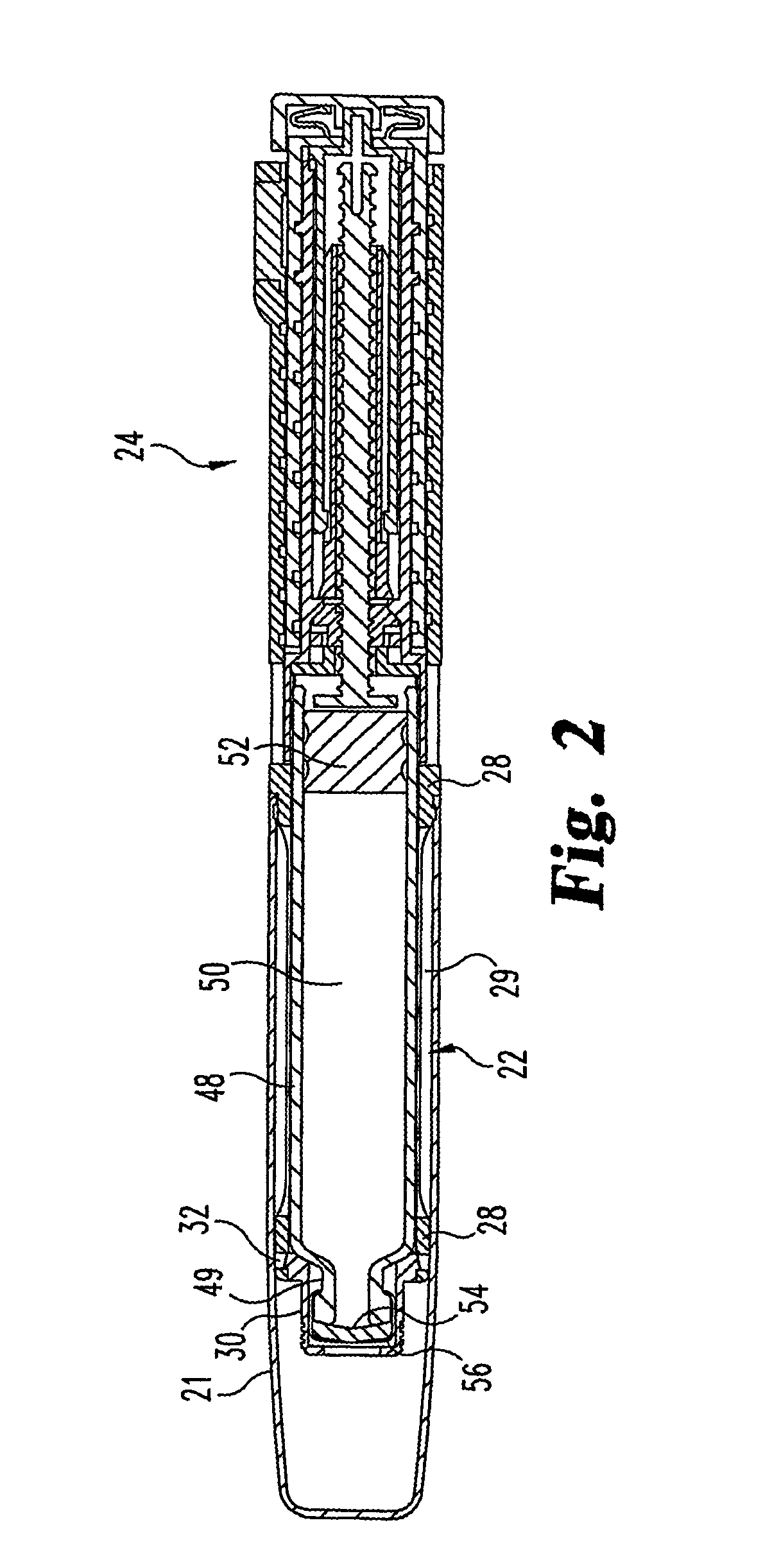 Medication dispensing apparatus with triple screw threads for mechanical advantage