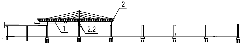 Two-span continuous-construction steel-mixed composite bridge construction method adopting back rope type bridge erecting machine