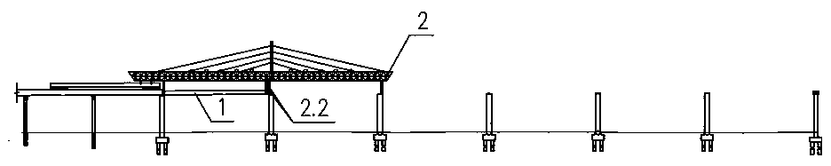 Two-span continuous-construction steel-mixed composite bridge construction method adopting back rope type bridge erecting machine